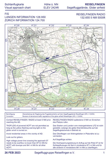 Anflufkkarte Reiselfingen. Kein offizielles Dokument