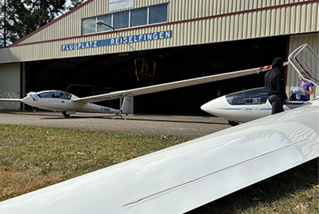 Aufbau beim Anfliegen der Reiselfinger Segelflieger